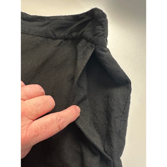 Eileen Fisher Black Linen Blend Wide Leg Crop Pants Sz L 30x23.5 Luxury Capsule - Picture 11 of 16